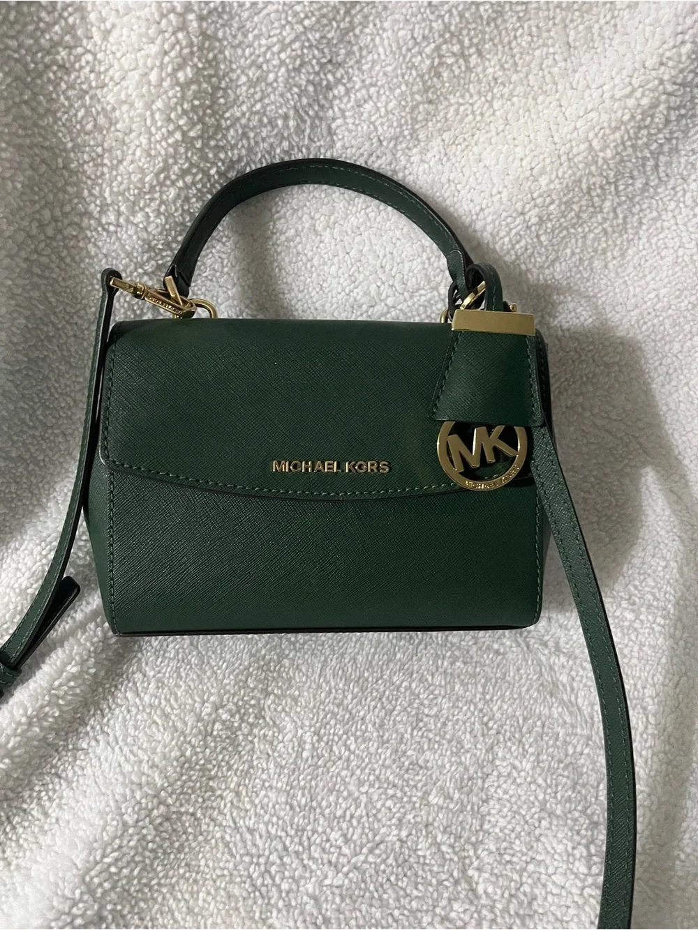 Michael Kors Ava Extra Small Crossbody Bag In Forest Green